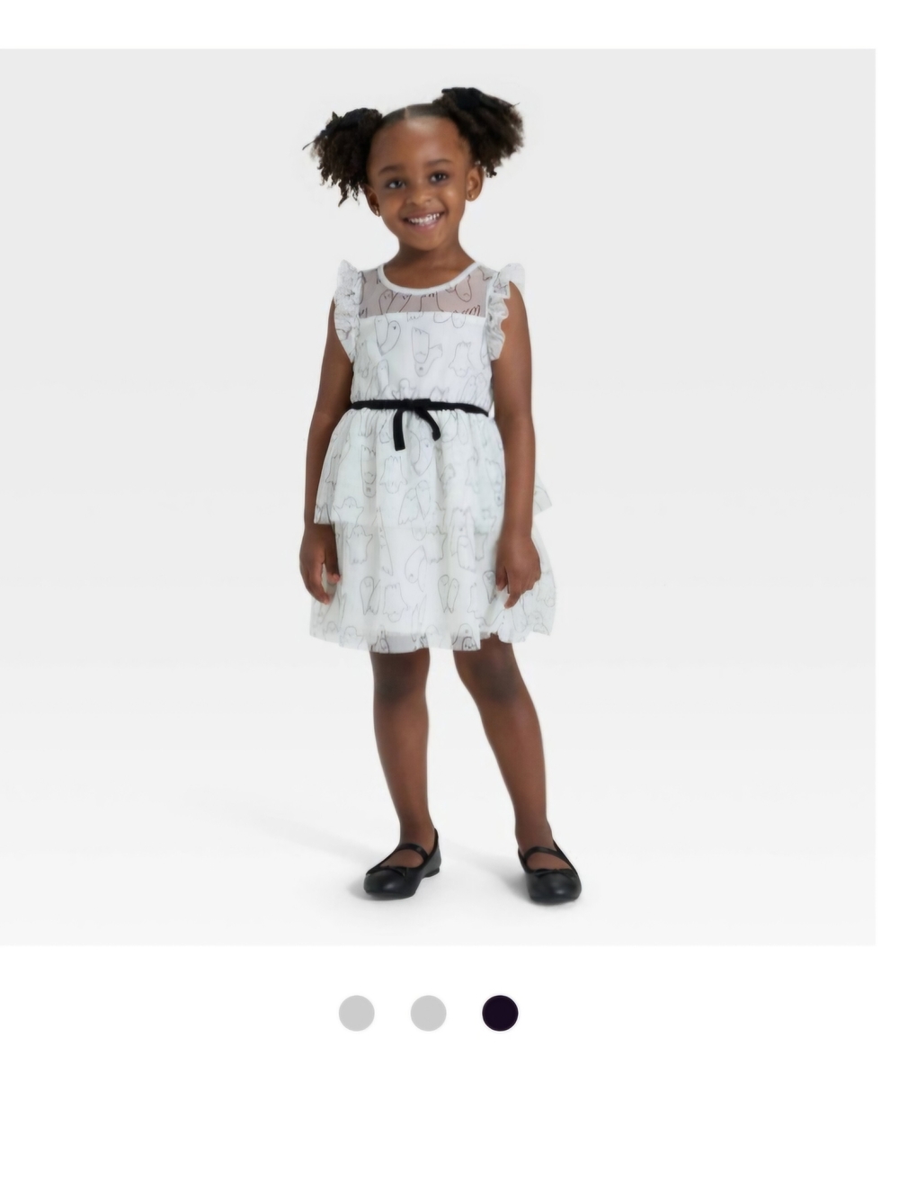 Toddler Girls' Sleeveless Halloween Ghost Tulle Dress